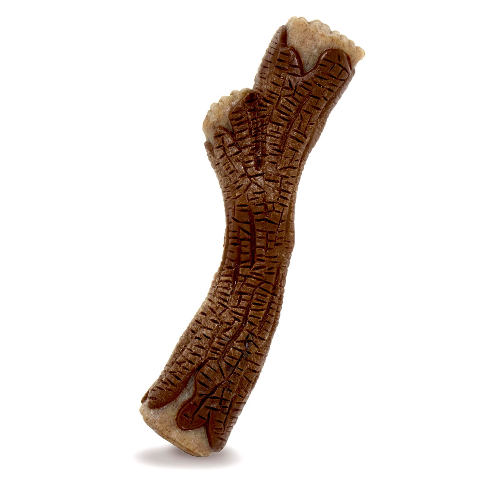 Nylabone Palito Real de Madera con textura de corteza para agarre seguro al masticar