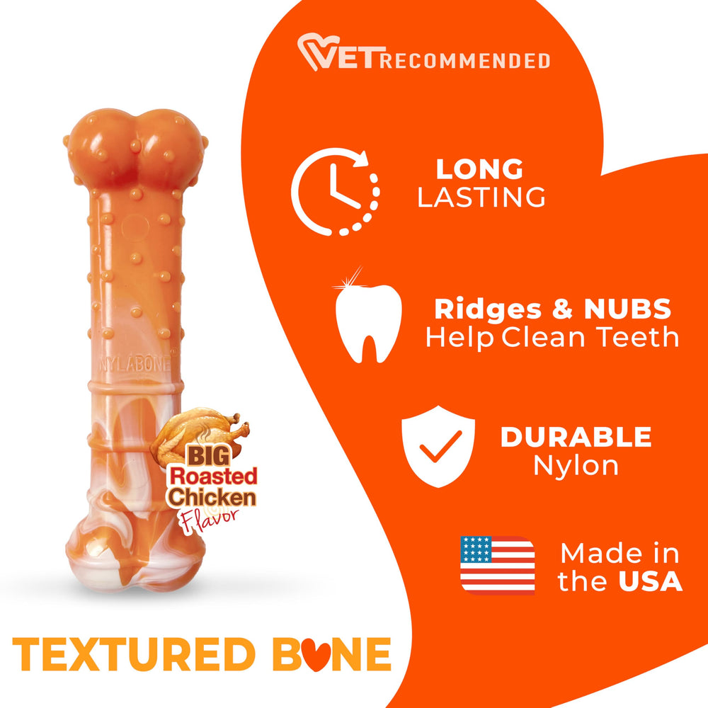 Nylabone texturas dentales, hueso para limpieza dental suave durante el juego