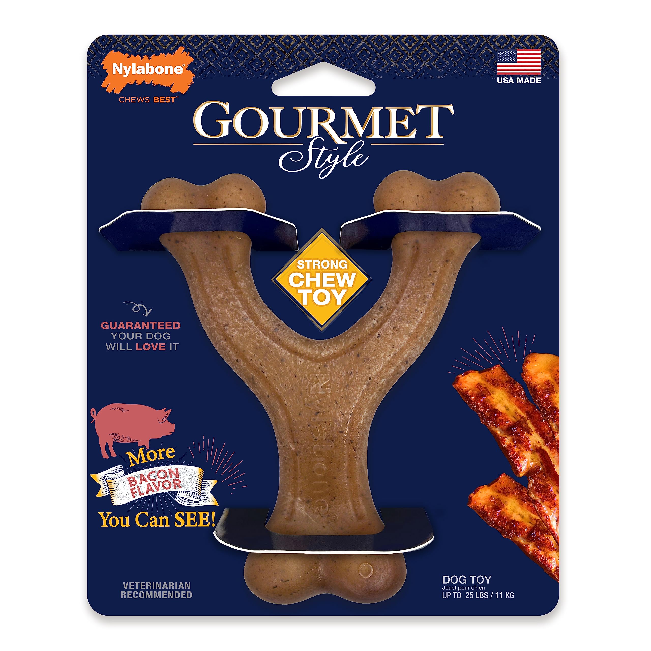 Nylabone Wishbone con texturas y sabores