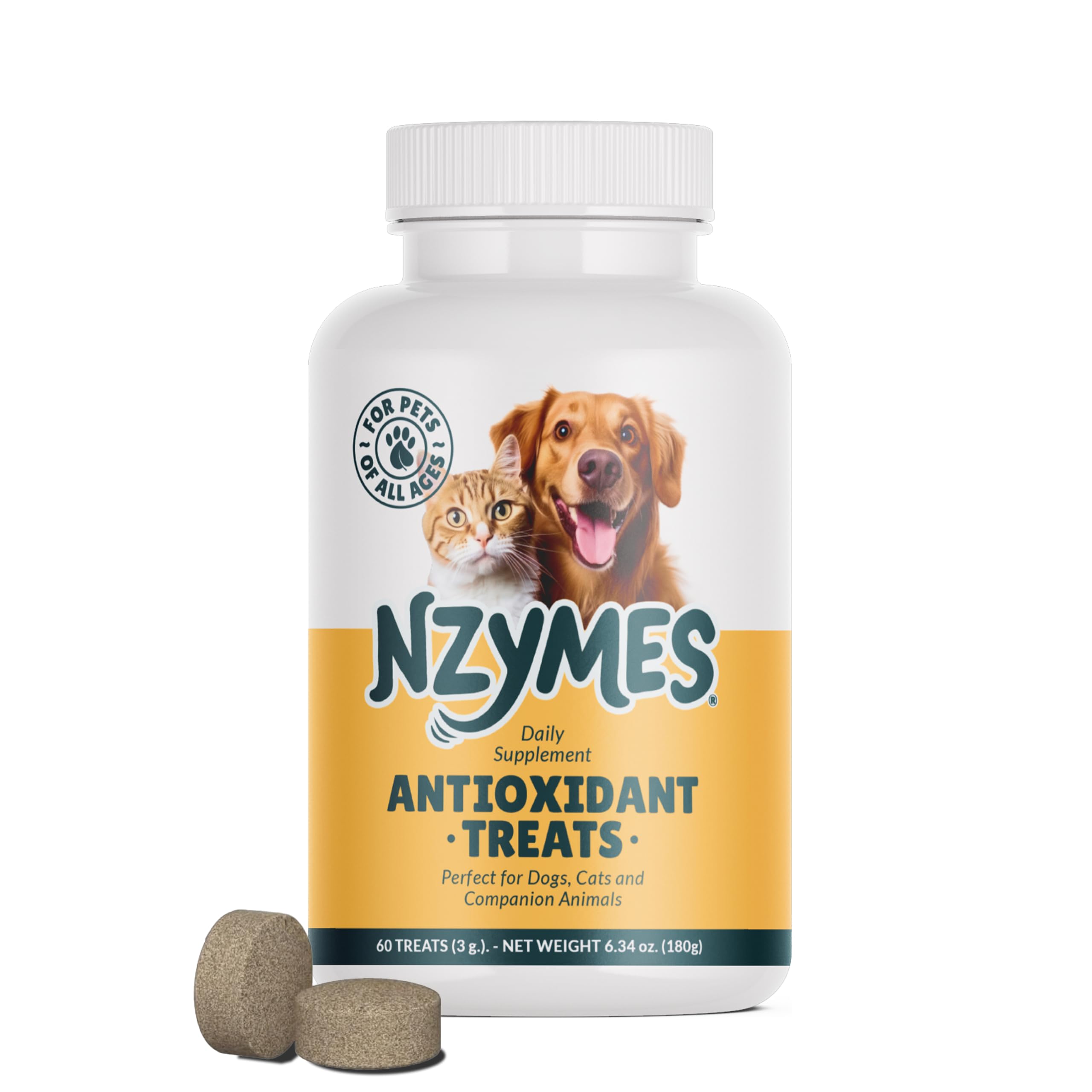 Nzymes golosinas antioxidantes: etiqueta frontal con apoyo a articulaciones