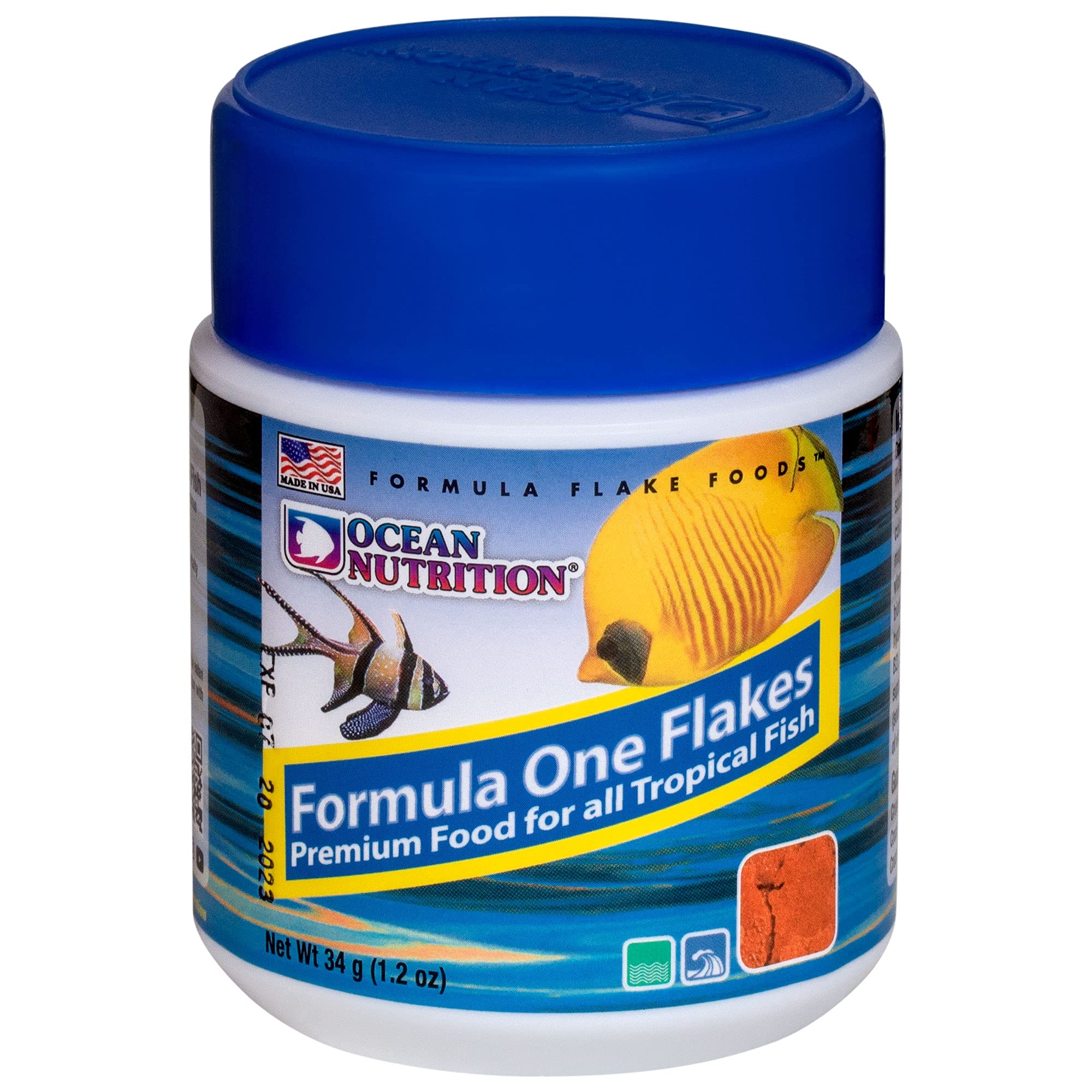 Ocean Nutrition Fórmula Uno, escamas muestran coloración y salud de peces tropicales