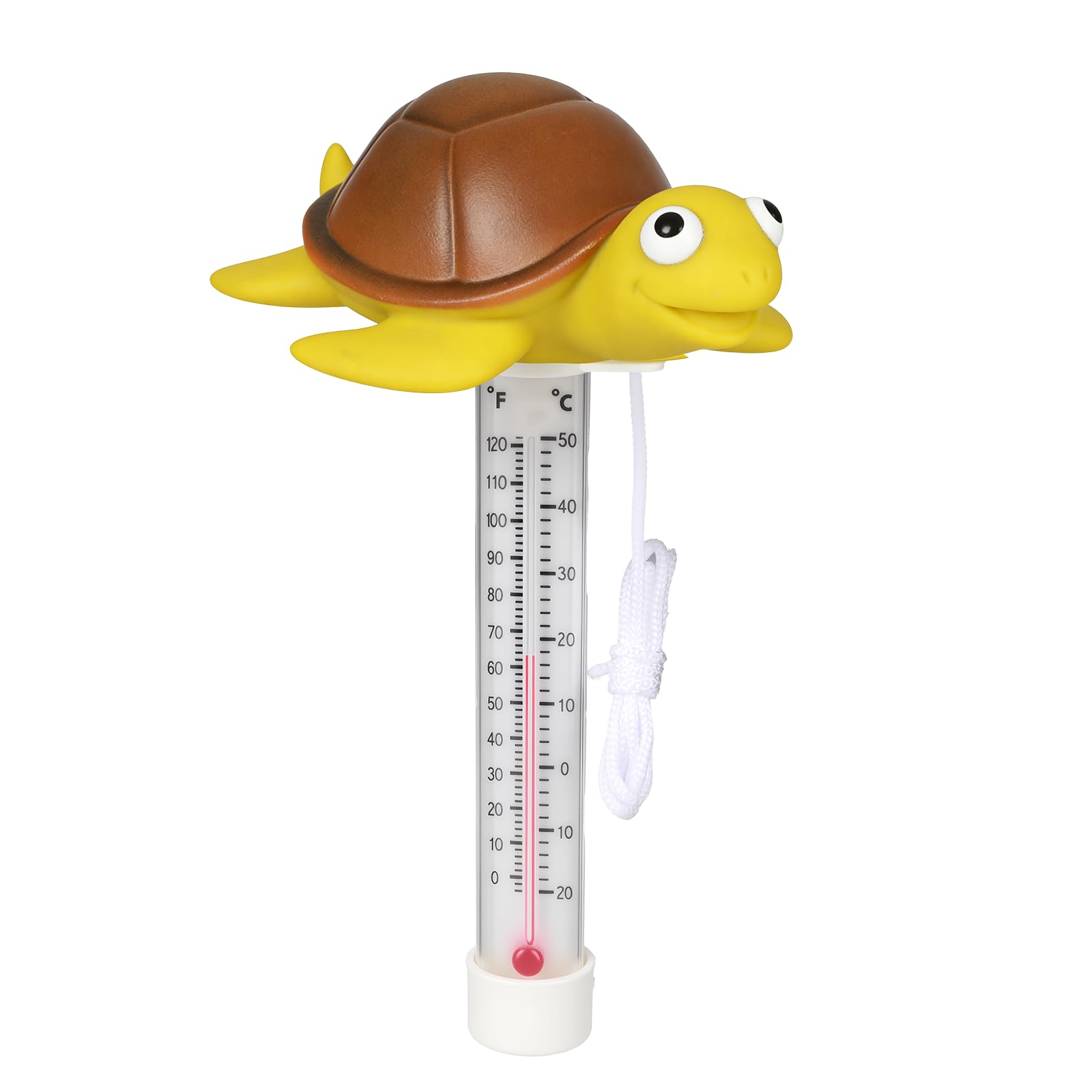 ODJSY tortuga flotante termómetro para piscina con lectura rápida.