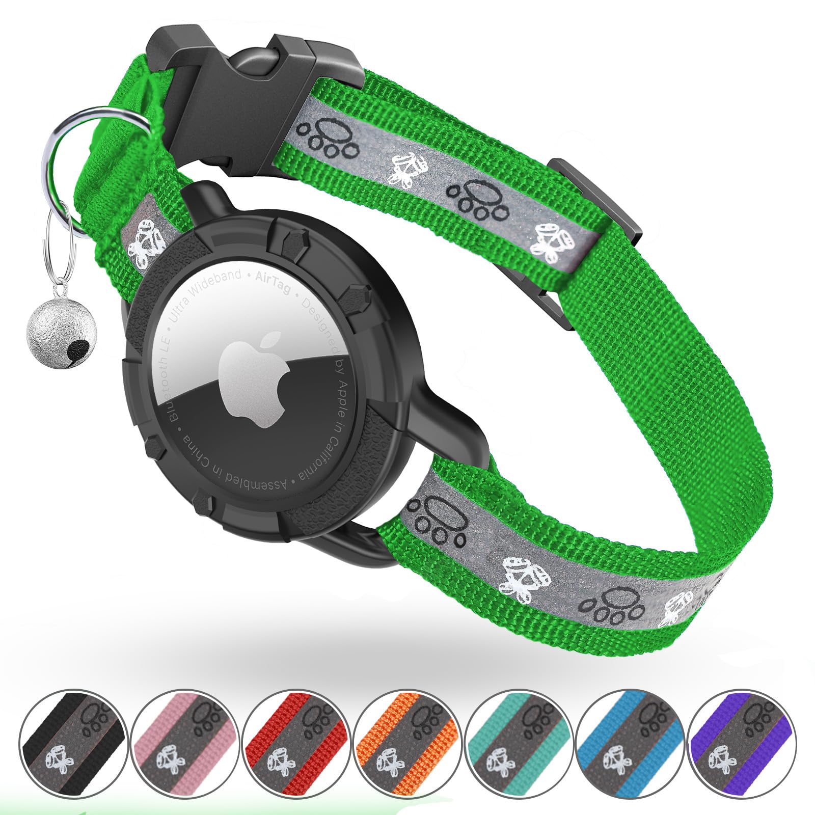 Odokele Collar AirTag Emerald XS, ajuste cómodo para gatos pequeños