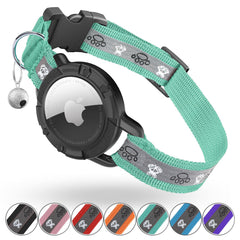 Odokele collar AirTag integrado en verde para localización rápida.