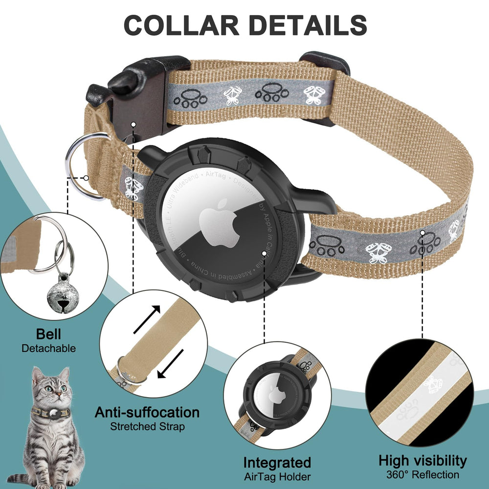 Collar Odokele con AirTag integrado y protección del dispositivo.