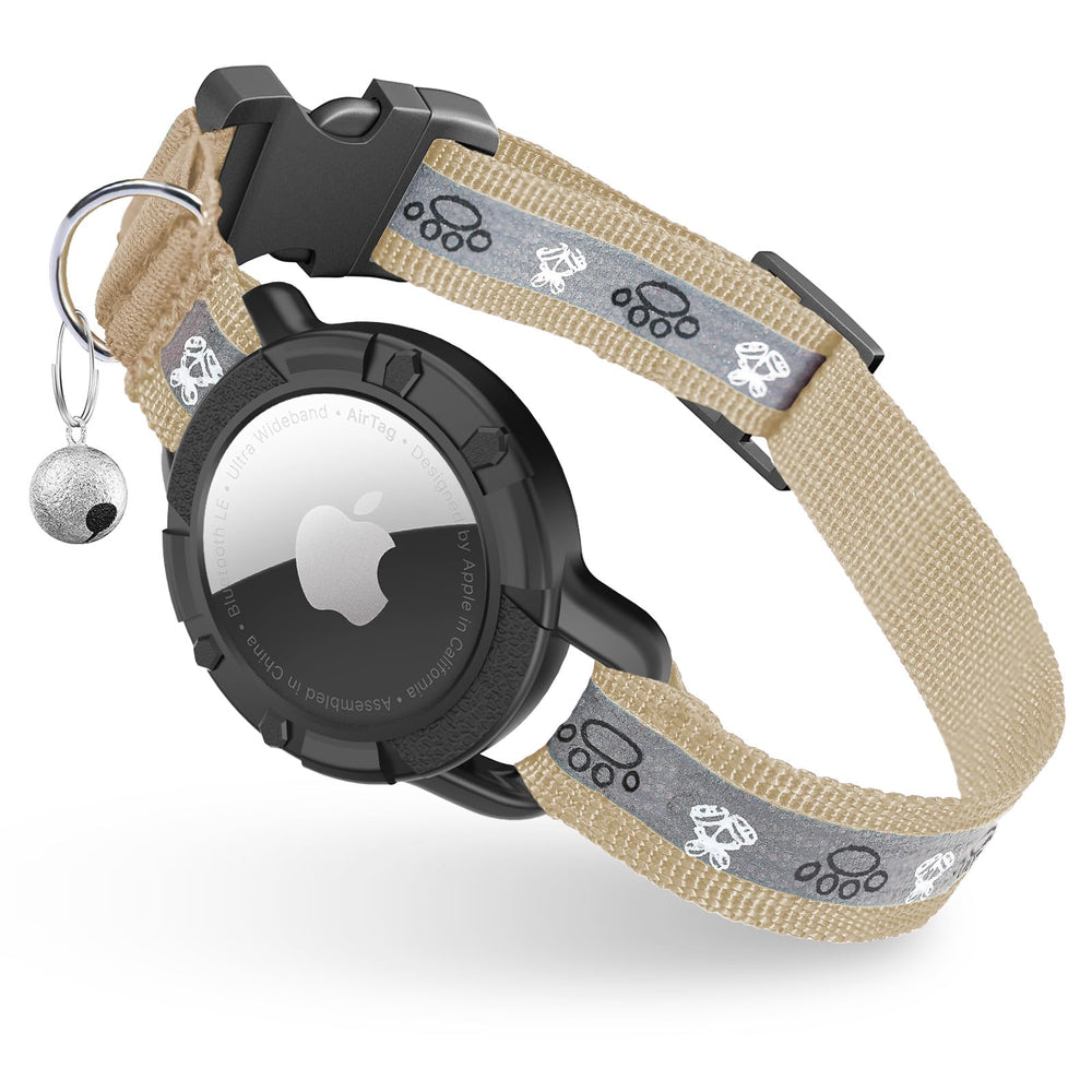 Odokele AirTag reflectivo khaki con ajuste cómodo para localizarlo de noche.