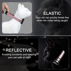 Odokele collar elástico reflectante rosa para visibilidad nocturna