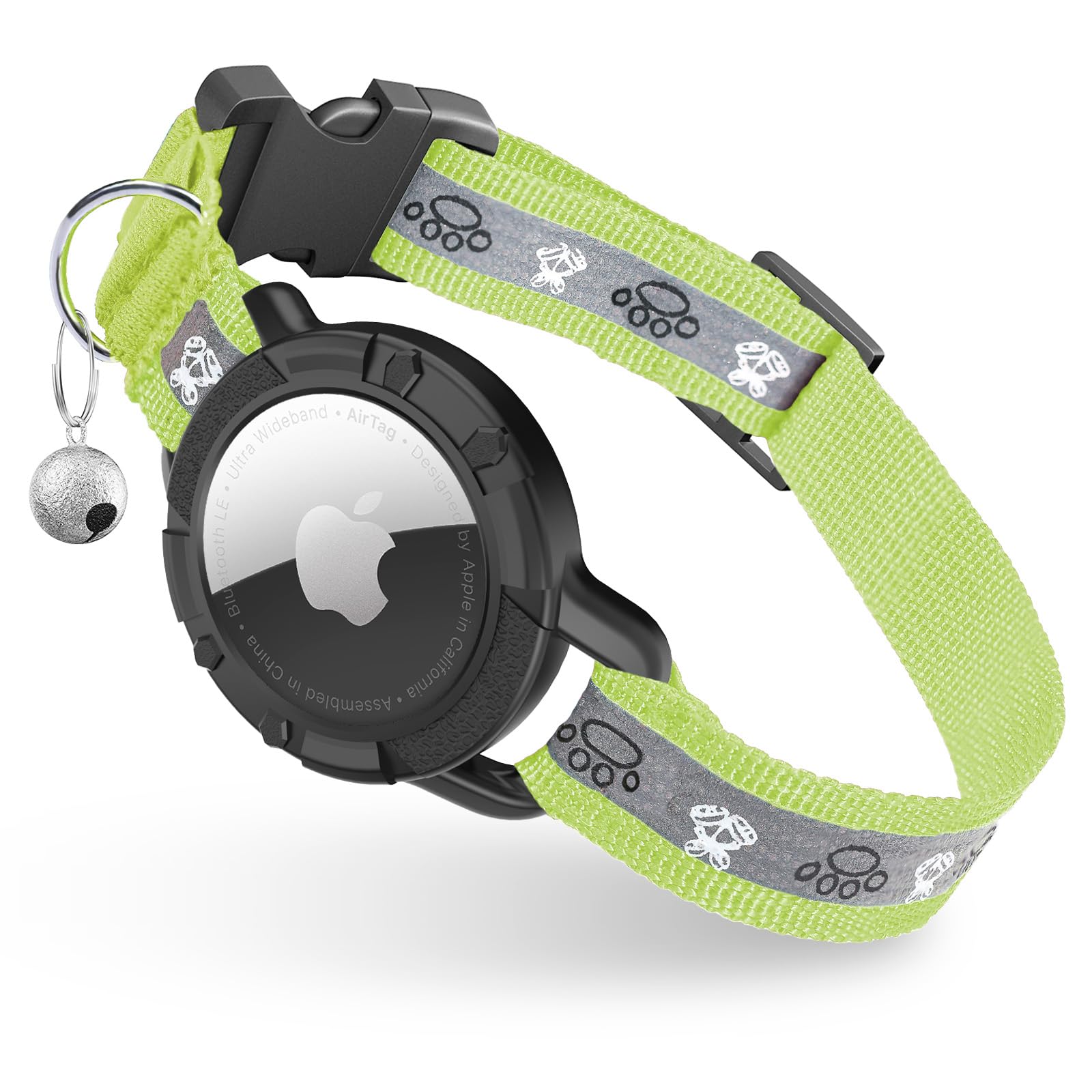 Odokele collar-gato AirTag integrado en oliva, localización sencilla del felino