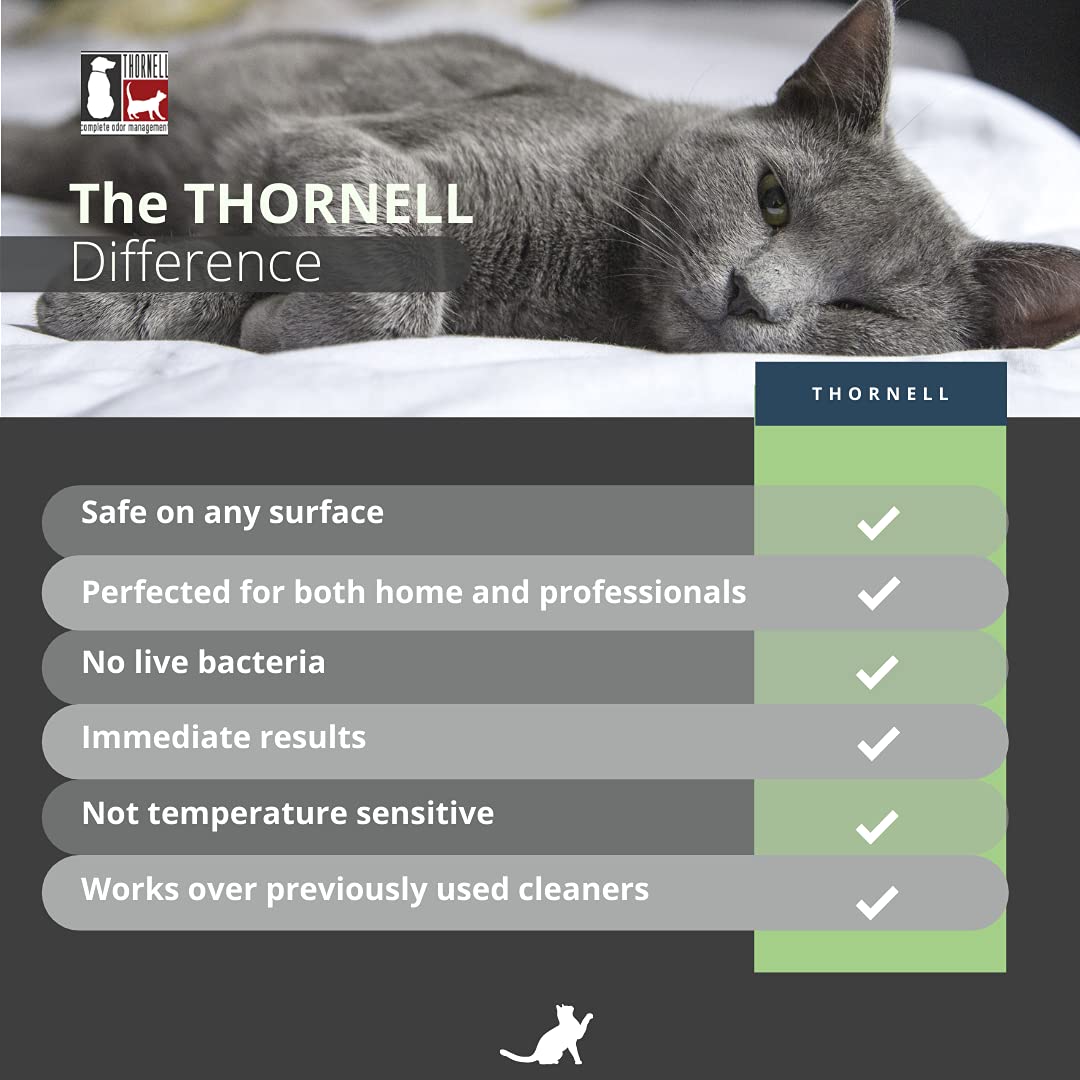 Odorcide Thornell Cat Odor-Off: zona afectada tratada para prevenir recurrencias.