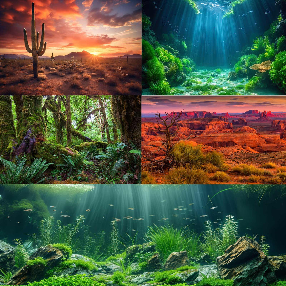 OHIOCATII fondo terrario paisaje verde, mejora el entorno de reptiles.