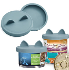 OHMO tapas-latas-gato silicona azul mantiene la comida fresca