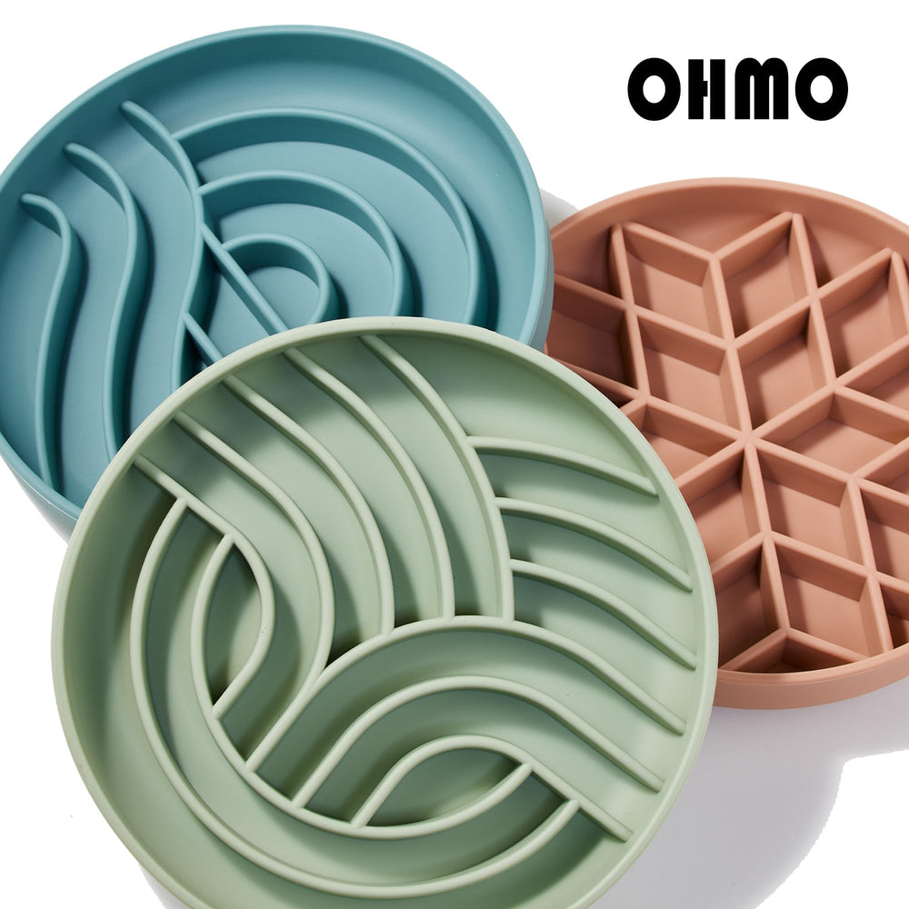 OHMO Slow Feeder hecho de silicona suave evita bordes duros.