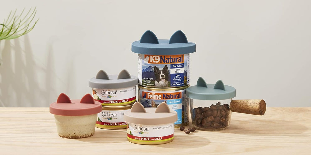 OHMO tapas-latas para gato, diseño orejas, práctico y atractivo
