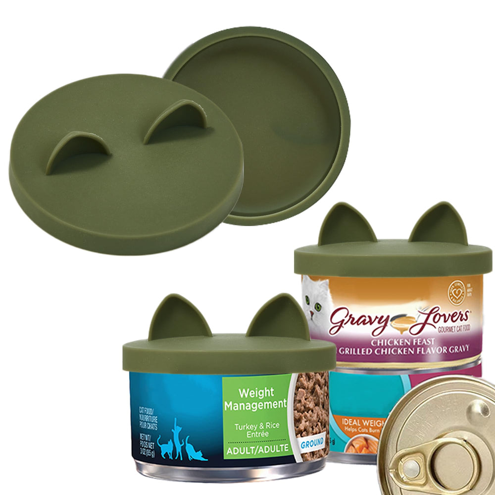 OHMO tapas-latas para gato, tamaño pequeño, camuflaje verde, mantiene la comida fresca