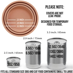 OHMO tapas de latas en silicona con tres diámetros para latas de 2,5 a 14 oz.