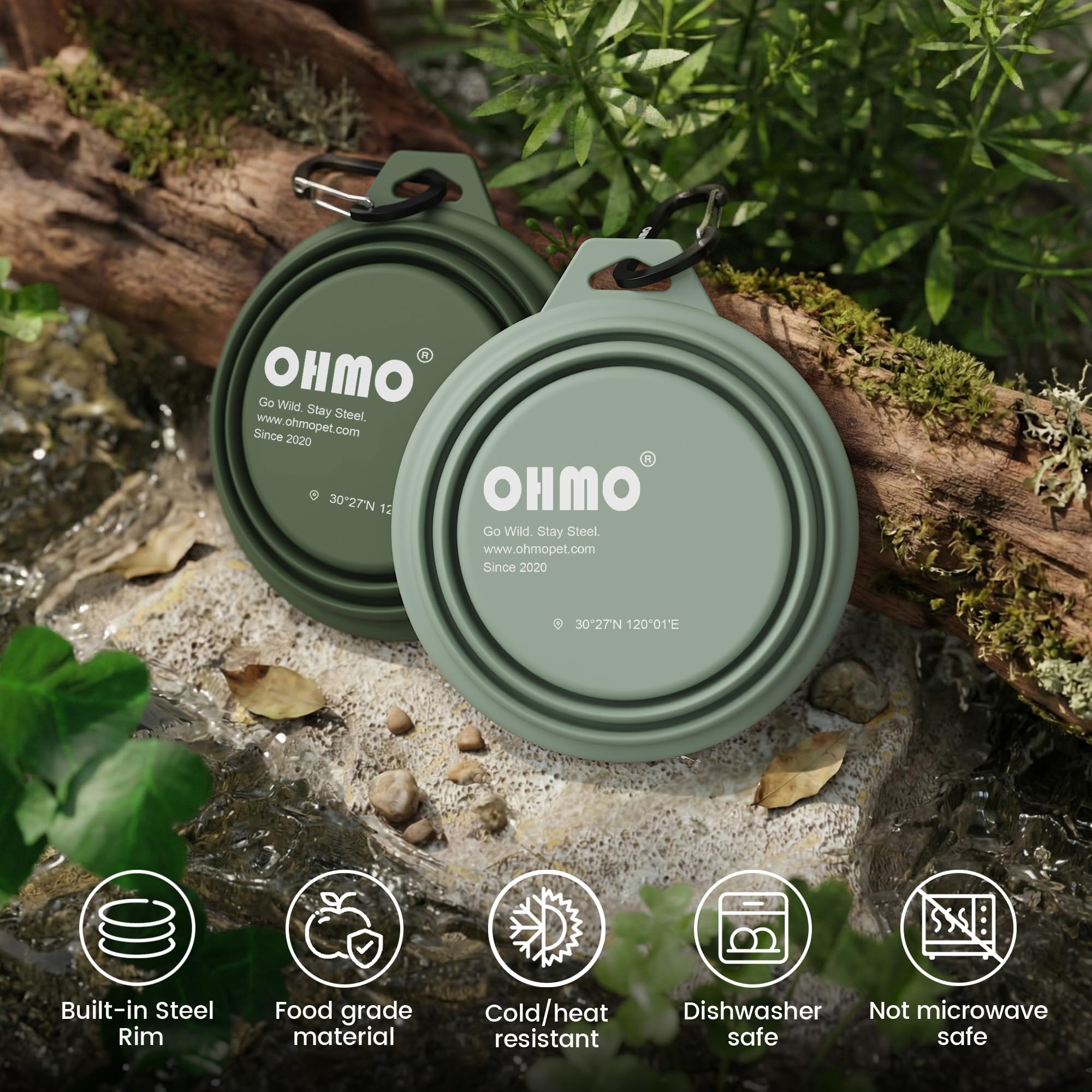 OHMO uso multipropósito: cuenco para agua y comida en exterior