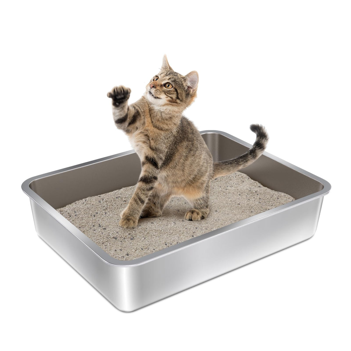 Olacat bandeja de acero inoxidable con superficie lisa para limpieza rápida y duradera.