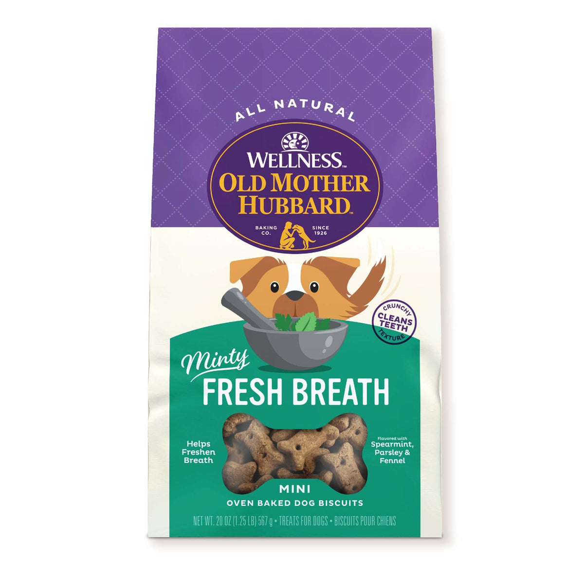 Galletas Old Mother Hubbard con aliento fresco a menta para perros