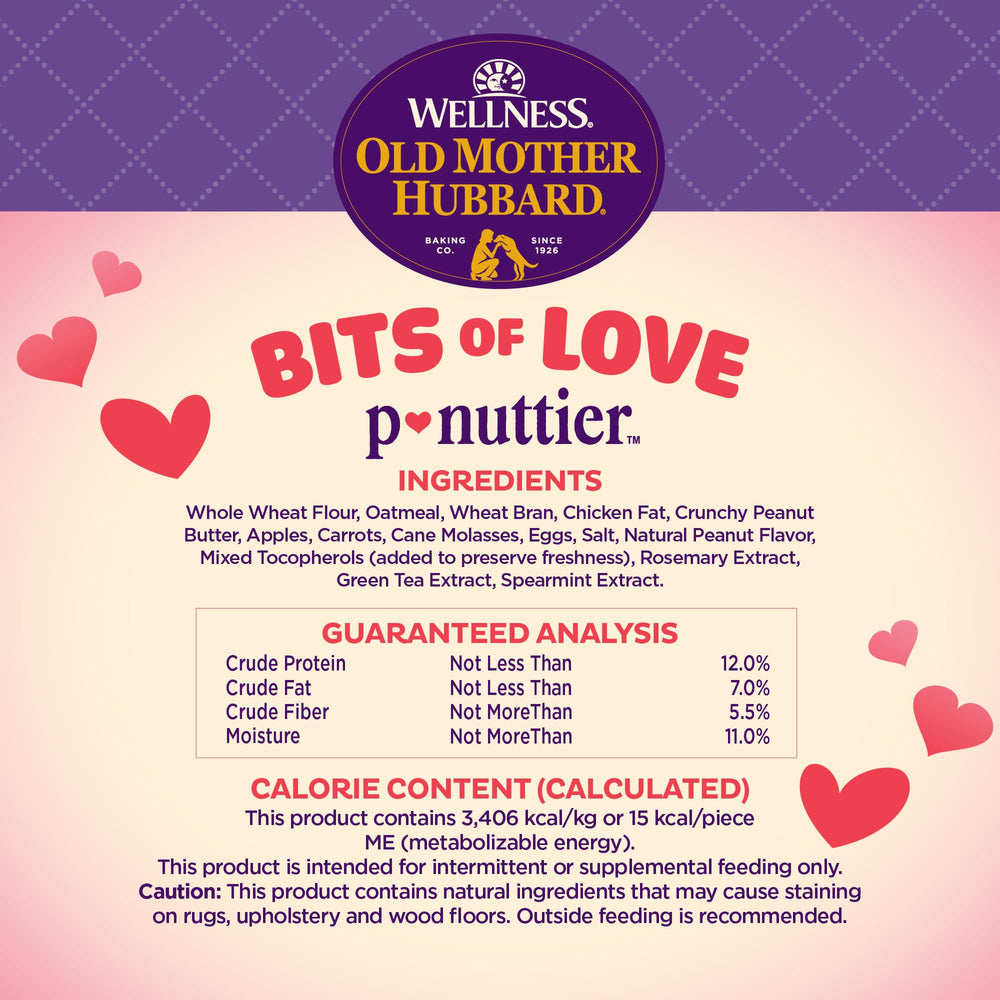Old Mother Hubbard Bits of Love P-Nuttier, ideal para entrenamiento y recompensa.
