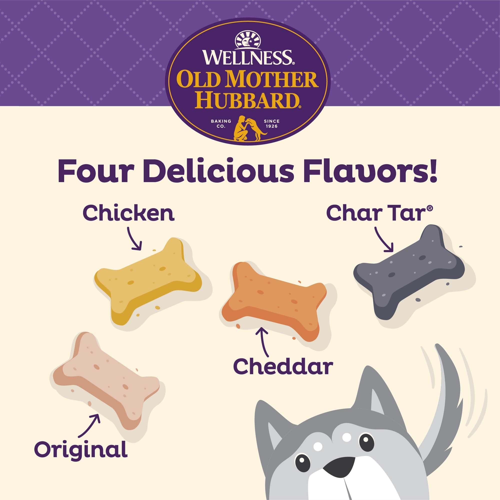 Old Mother Hubbard Mezcla original cheddar galletas para perros, recompensa crujiente