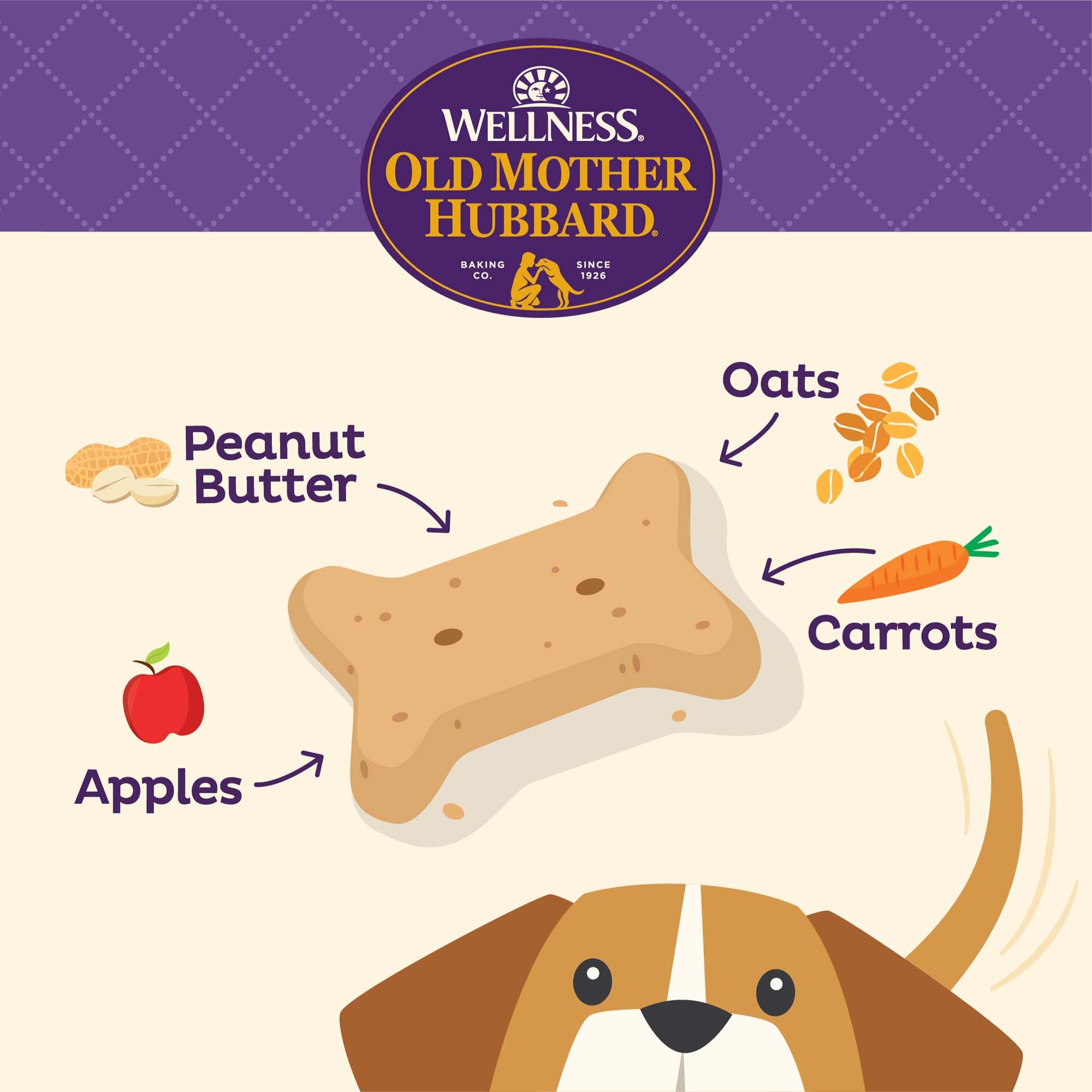Old Mother Hubbard P-Nuttier galletas crujientes para momentos de entrenamiento y paseo.