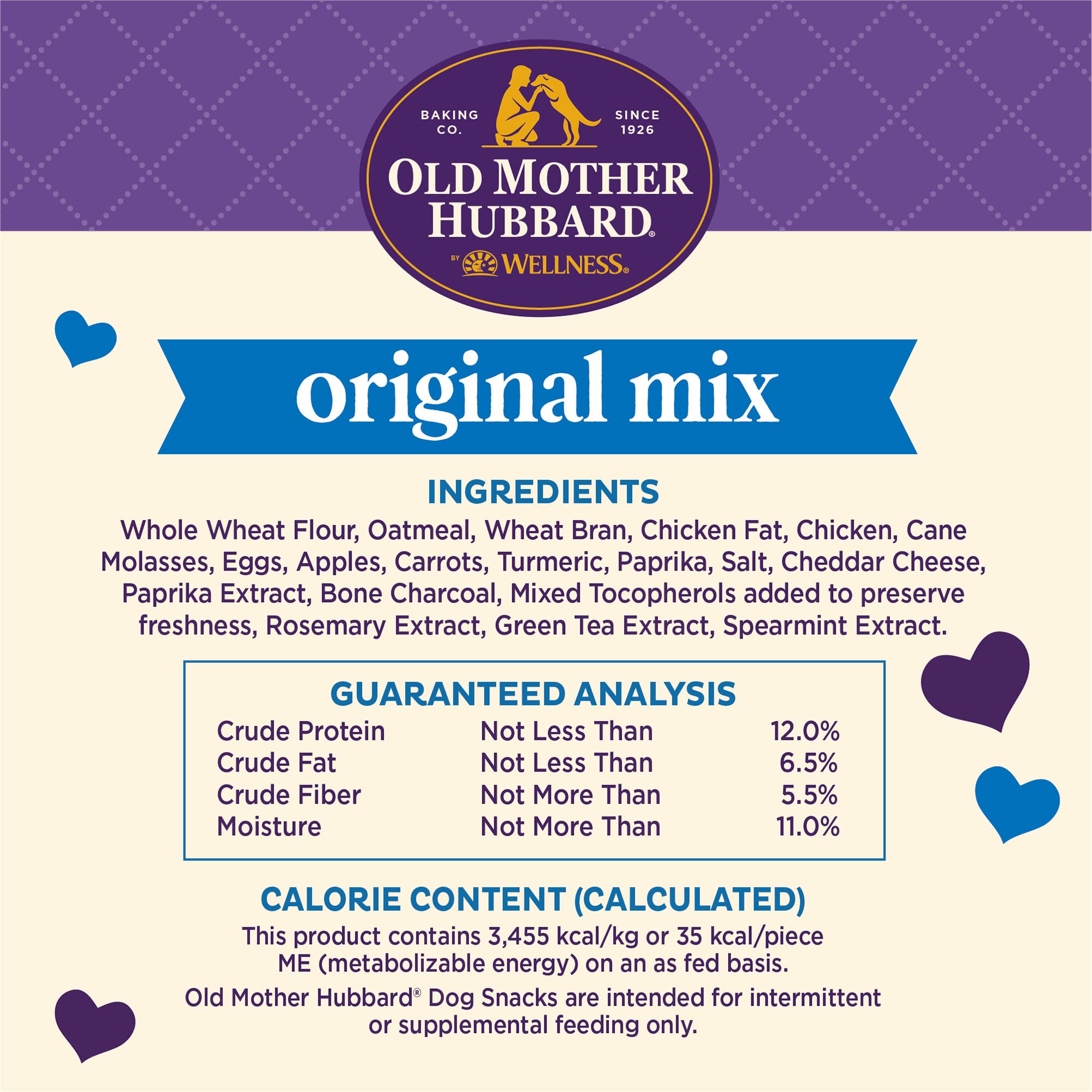 Old Mother Hubbard recetas naturales mini, galletas sin aditivos para perros saludables.
