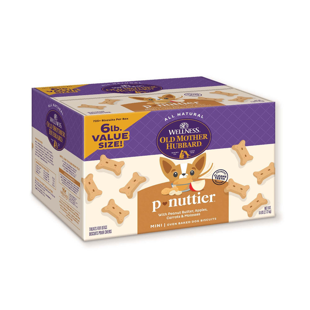 Old Mother Hubbard Wellness P-Nuttier, bolsa de 6 libras, snack crujiente para entrenamiento.