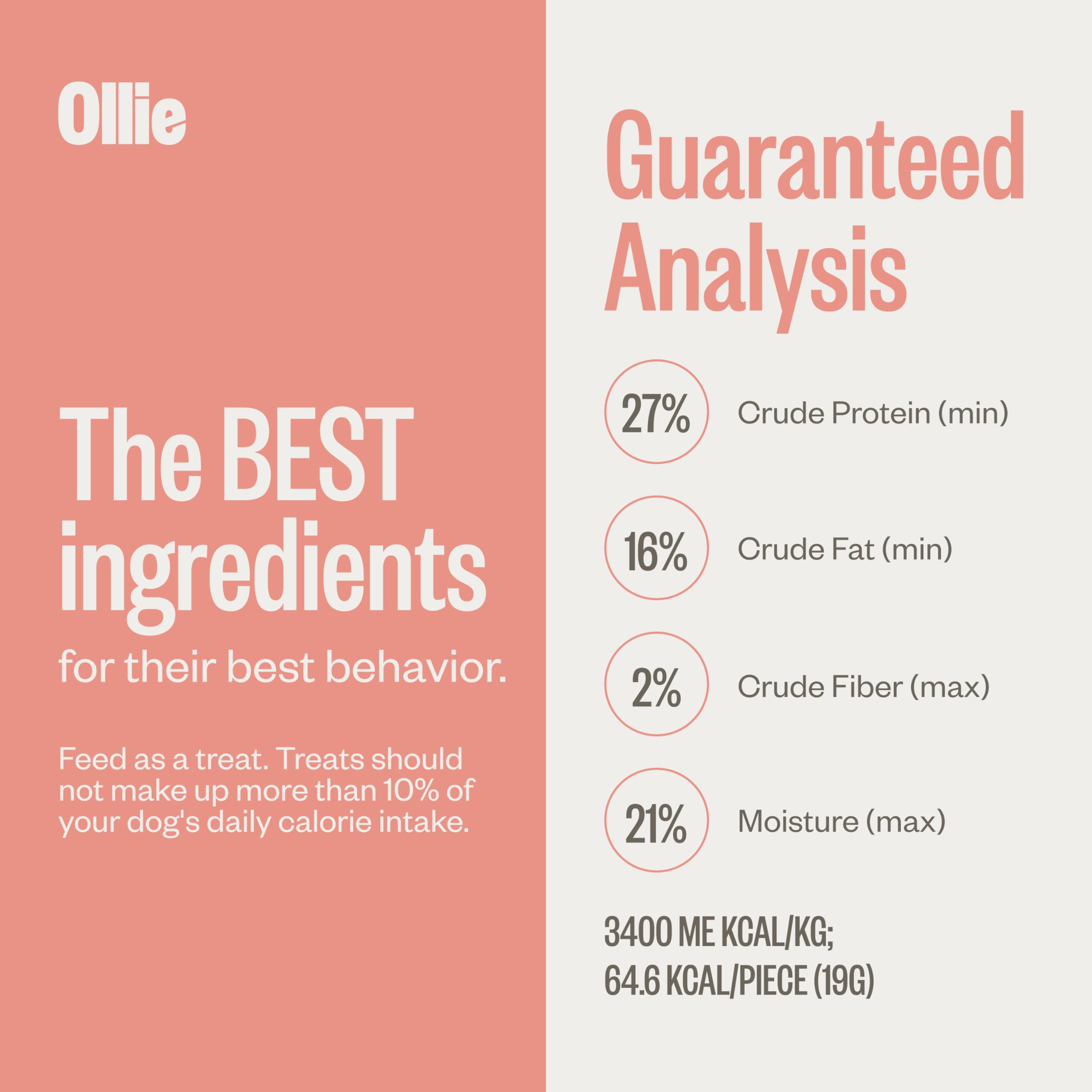 Servir Ollie Jerky en un tazón, opción de premio saludable.
