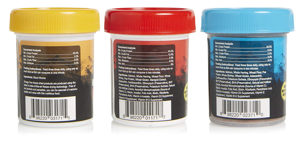 Omega One Betta Combo, ideal para apoyar la alimentación de bettas en todas las etapas.