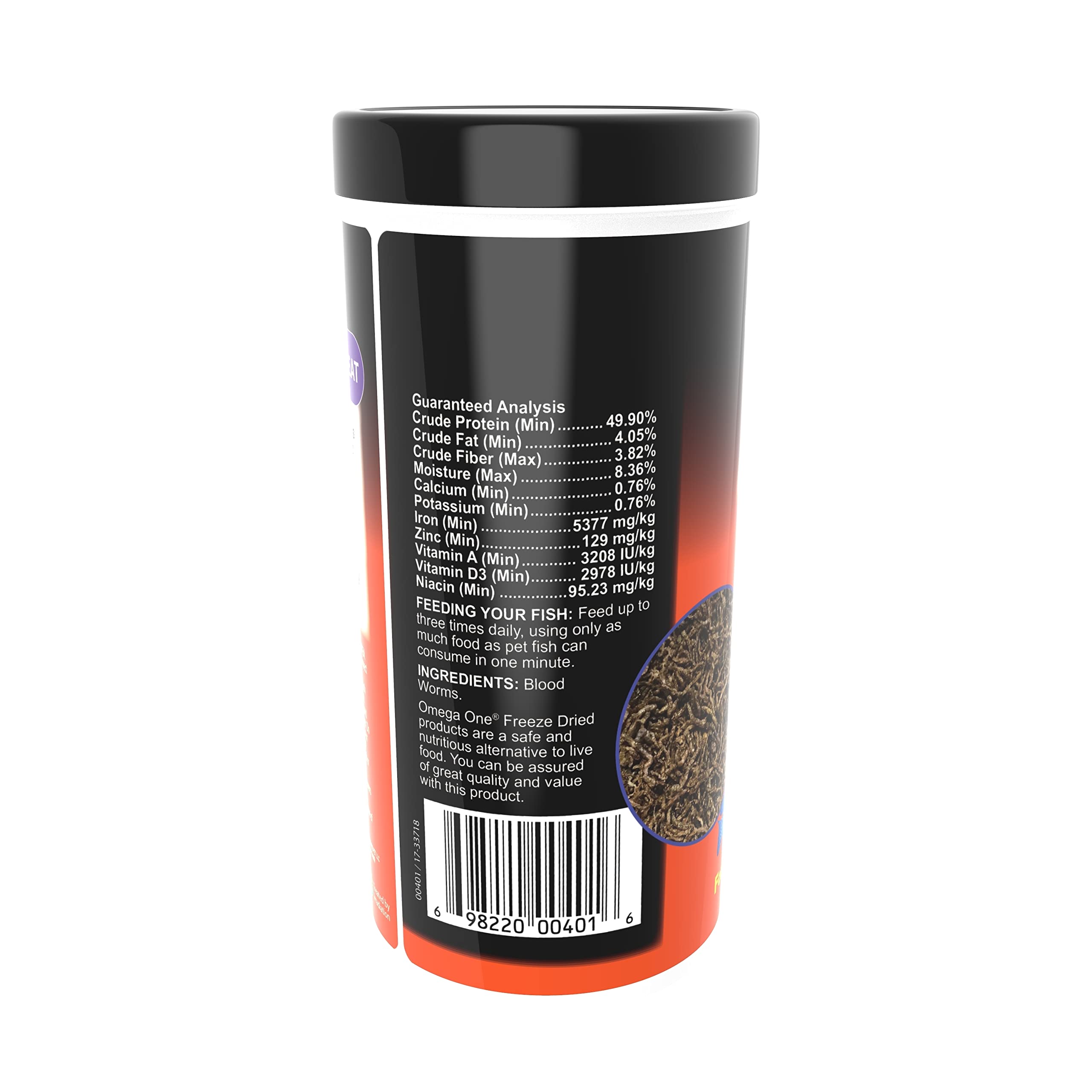 Envase compacto de Omega One, fácil almacenamiento.