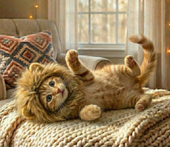 OMG Adorables disfraz melena de león para gatos, color auténtico