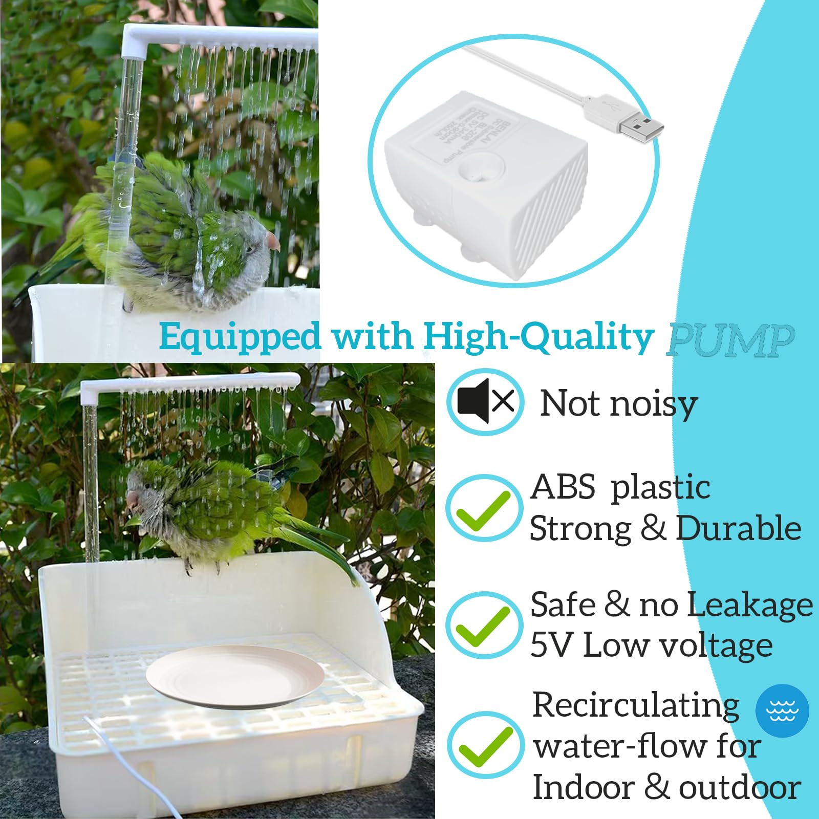 Oncpcare instalacion facil y limpieza rapida para bañera de aves