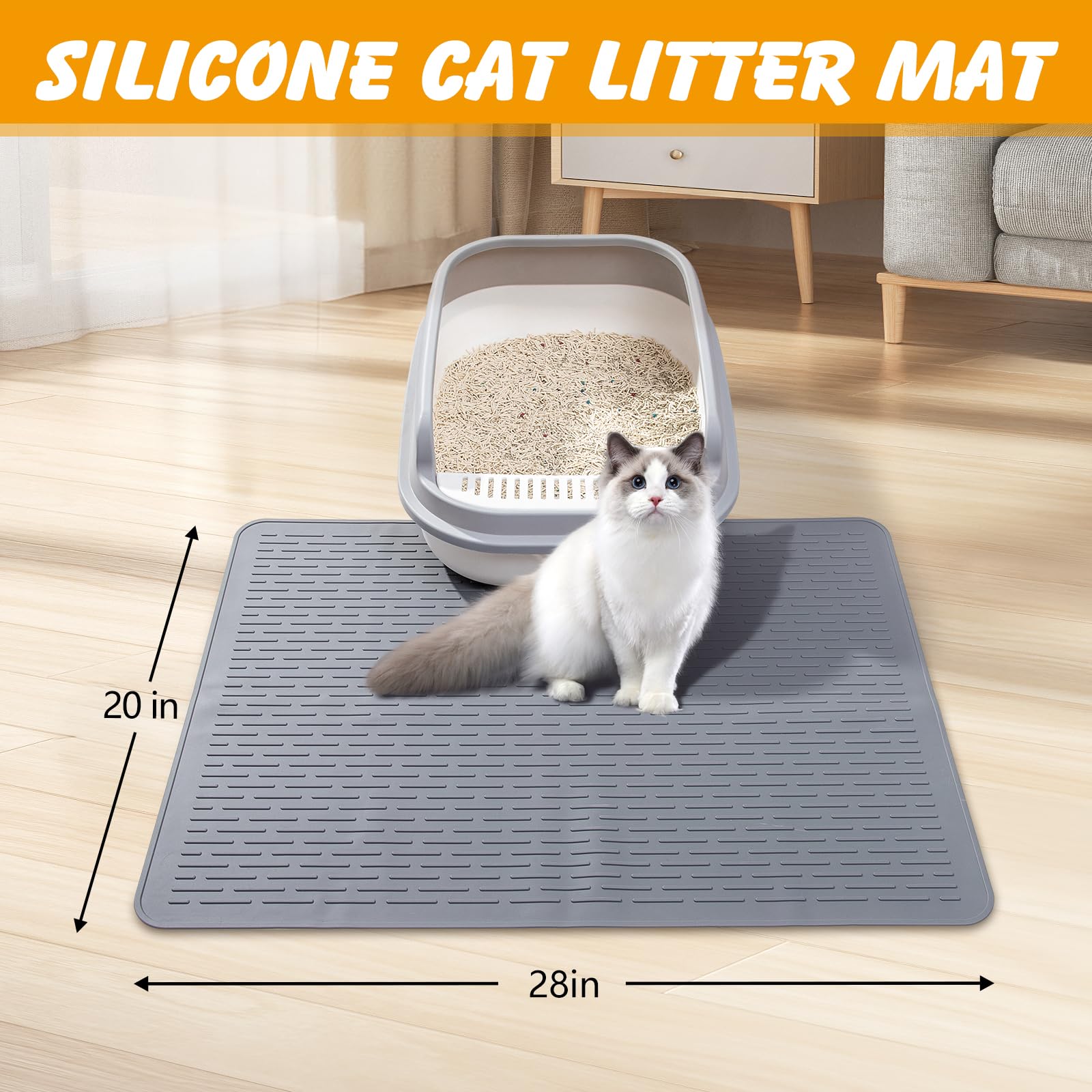 Ondware alfombra silicona, base antideslizante para seguridad de las patas y estabilidad.