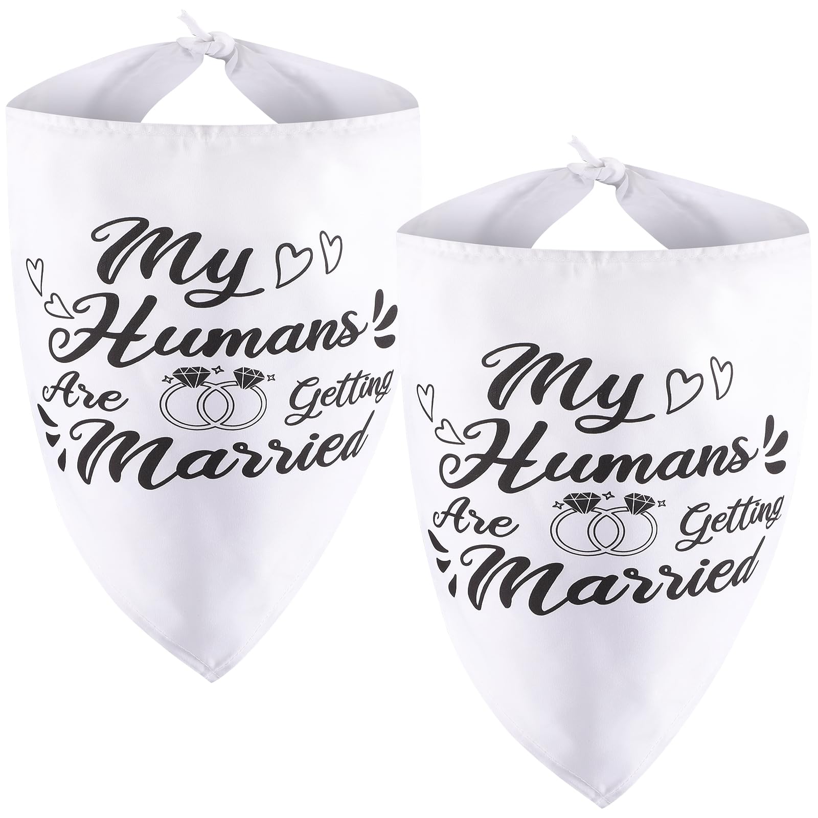 Bandana para perro de Ondware con lema de boda, ideal para fotos.