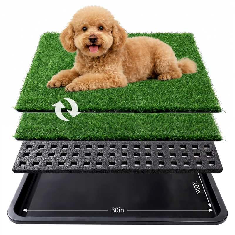 Ondware bandeja grande con césped artificial para perros, ideal para entrenamiento en interiores.
