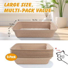 Ondware caja de arena desechable, material resistente de papel reciclado, uso prolongado.