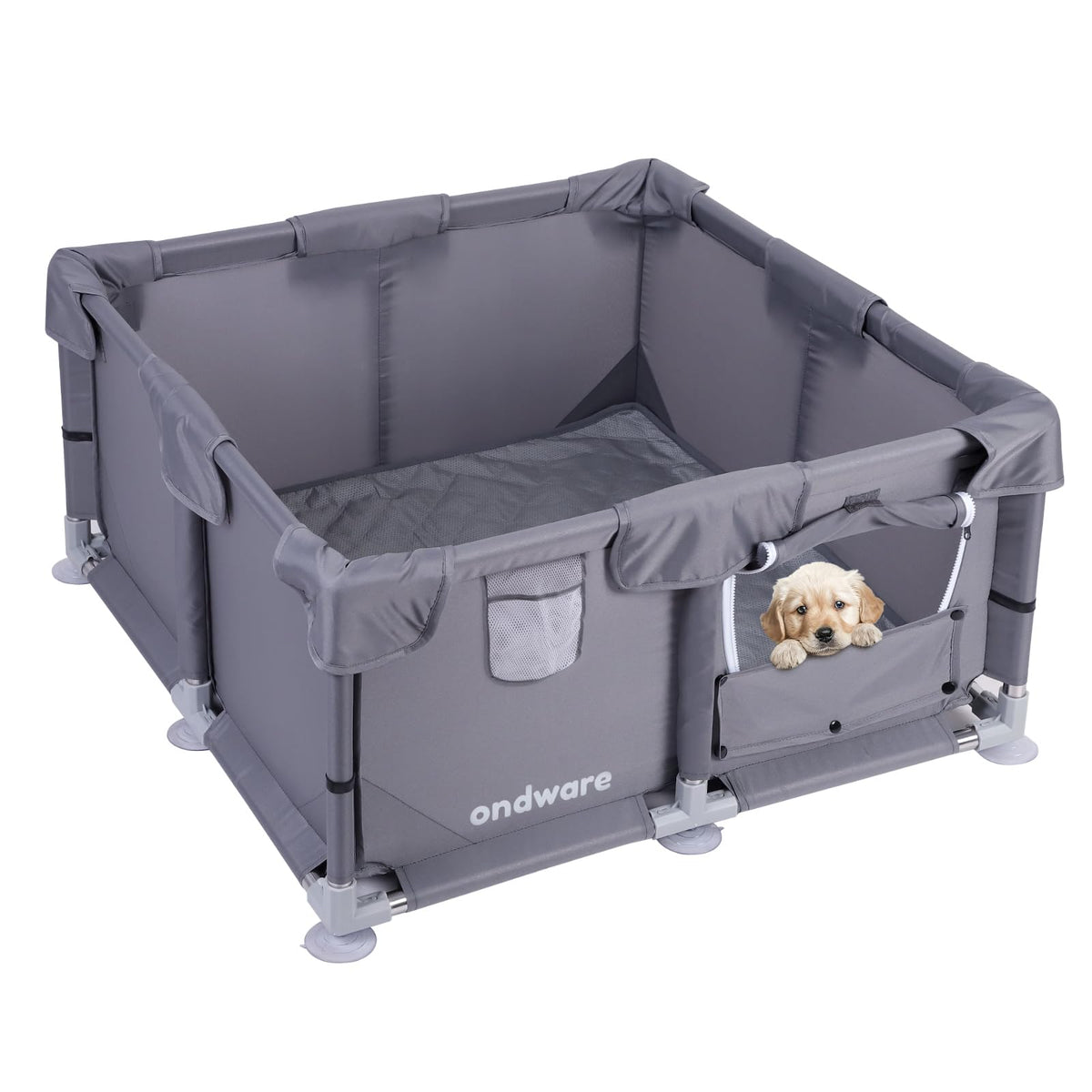 Corral Ondware para cachorros con dimensiones 28x28x15 pulgadas para juego conjunto.