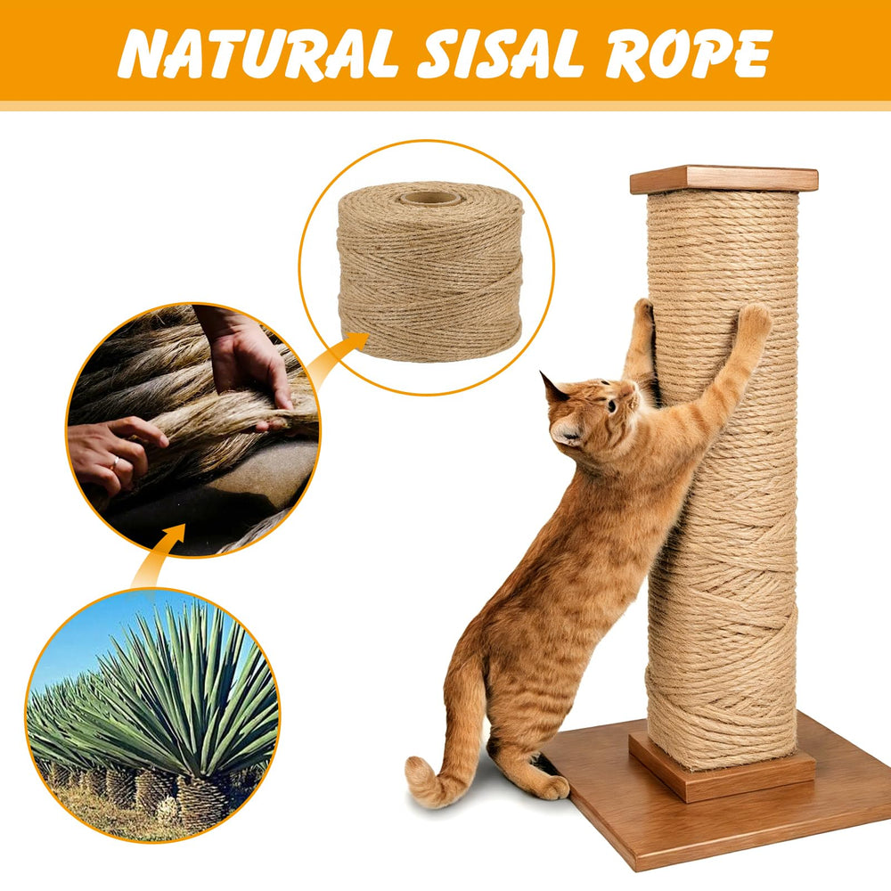 Ondware cuerda sisal 6 mm, 328 ft, resistente para uso exterior.