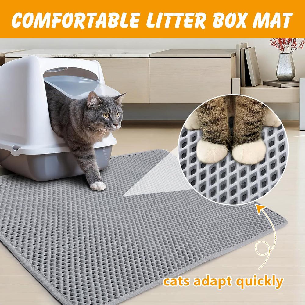 Ondware esterilla de doble capa para arena de gato, dorso, base impermeable protege el piso.