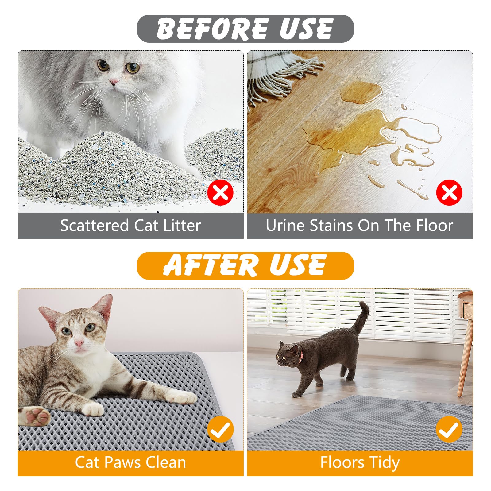 Ondware esterilla para arena de gato, EVA suave cuida las patas.