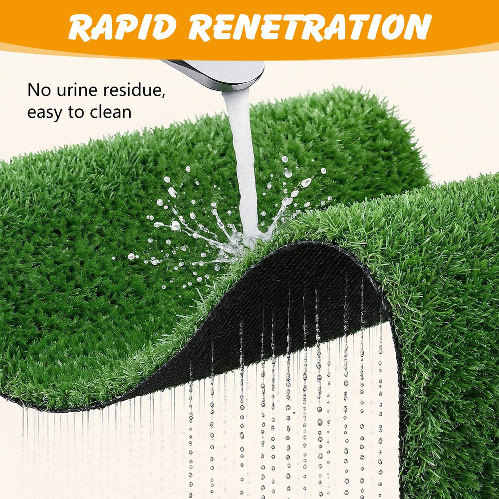 Drenaje rápido con pasto perforado que canaliza la orina hacia la bandeja.