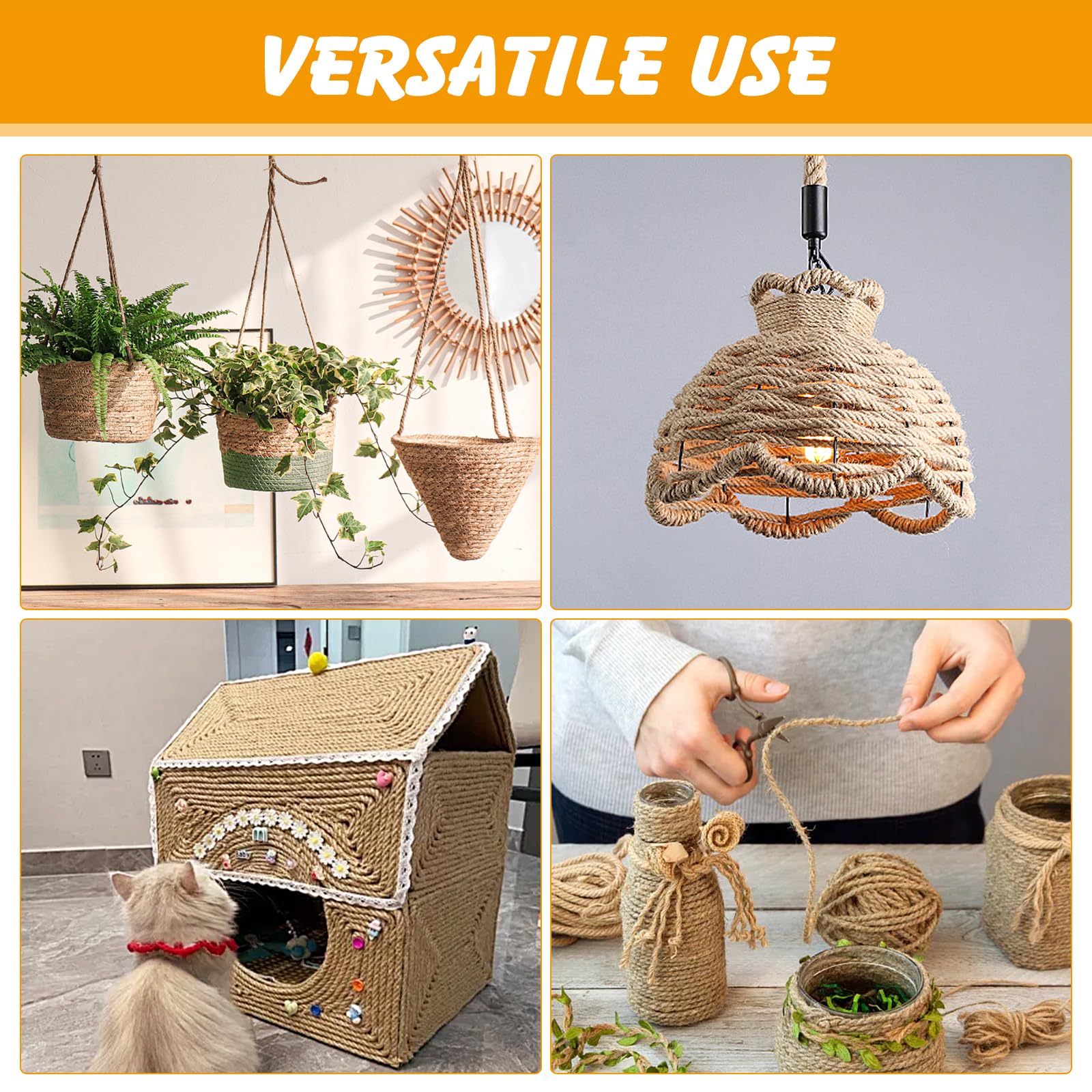Ondware textura natural de sisal para decoración rústica y proyectos de bricolaje.
