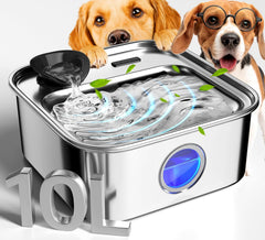 oneisall fontana-agua-perros-grandes-10l, gran capacidad para varias mascotas