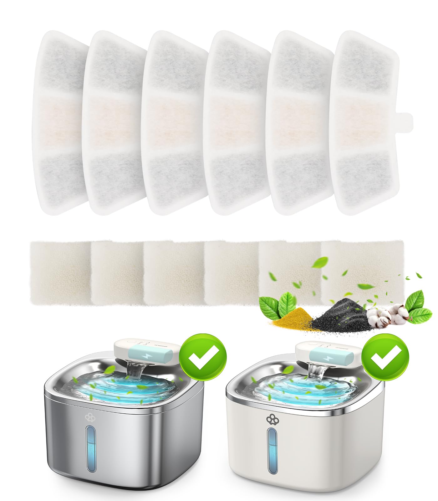 Oneisall PW04 filtros 6 piezas para agua limpia y fresca para gatos