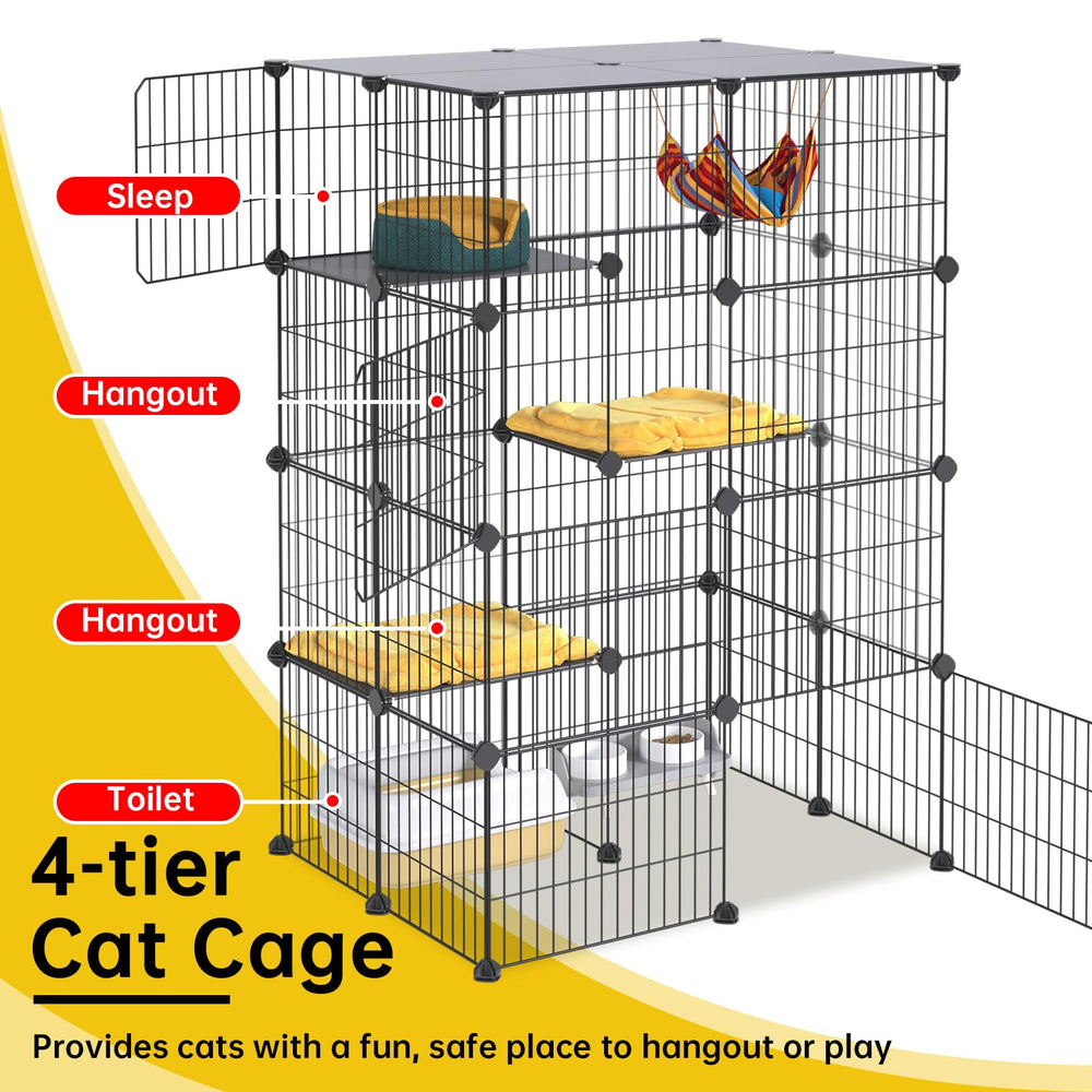 Oneluck recinto para gatos con 4 plataformas para juego.