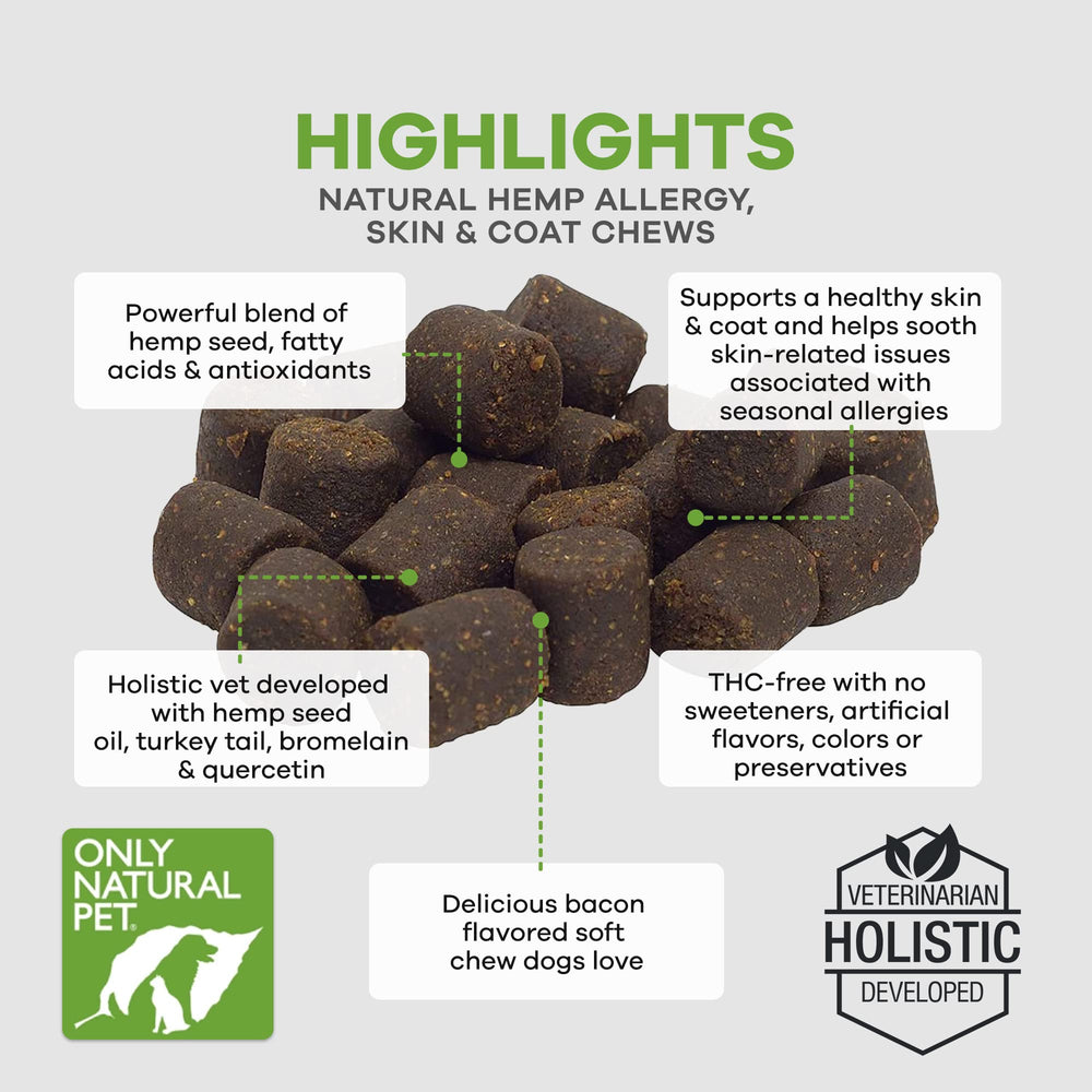 Only Natural Pet Allergy, Skin & Coat: perro relajado con pelaje brillante