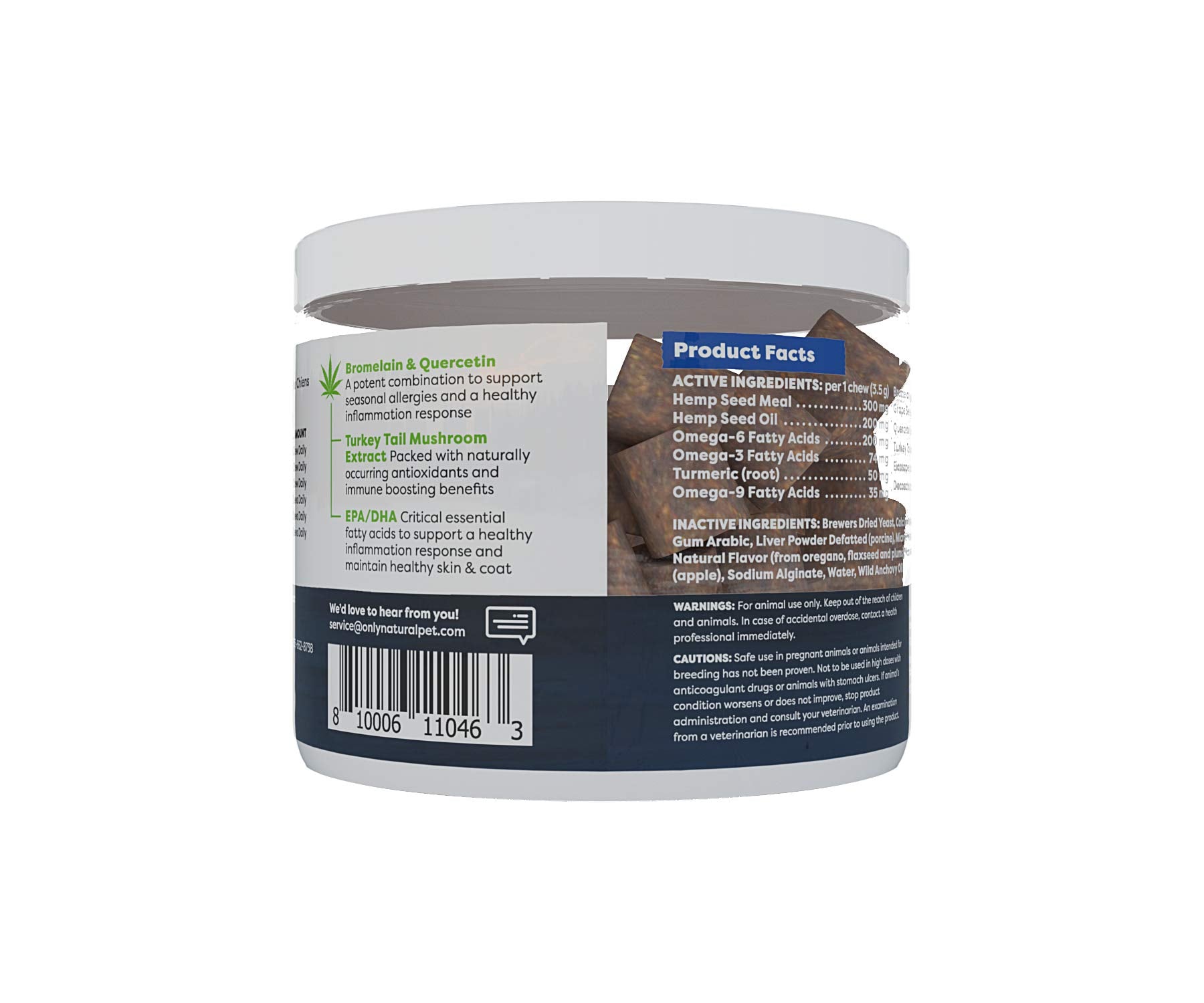 Only Natural Pet Alergia perruna diaria con sabor, uso diario.