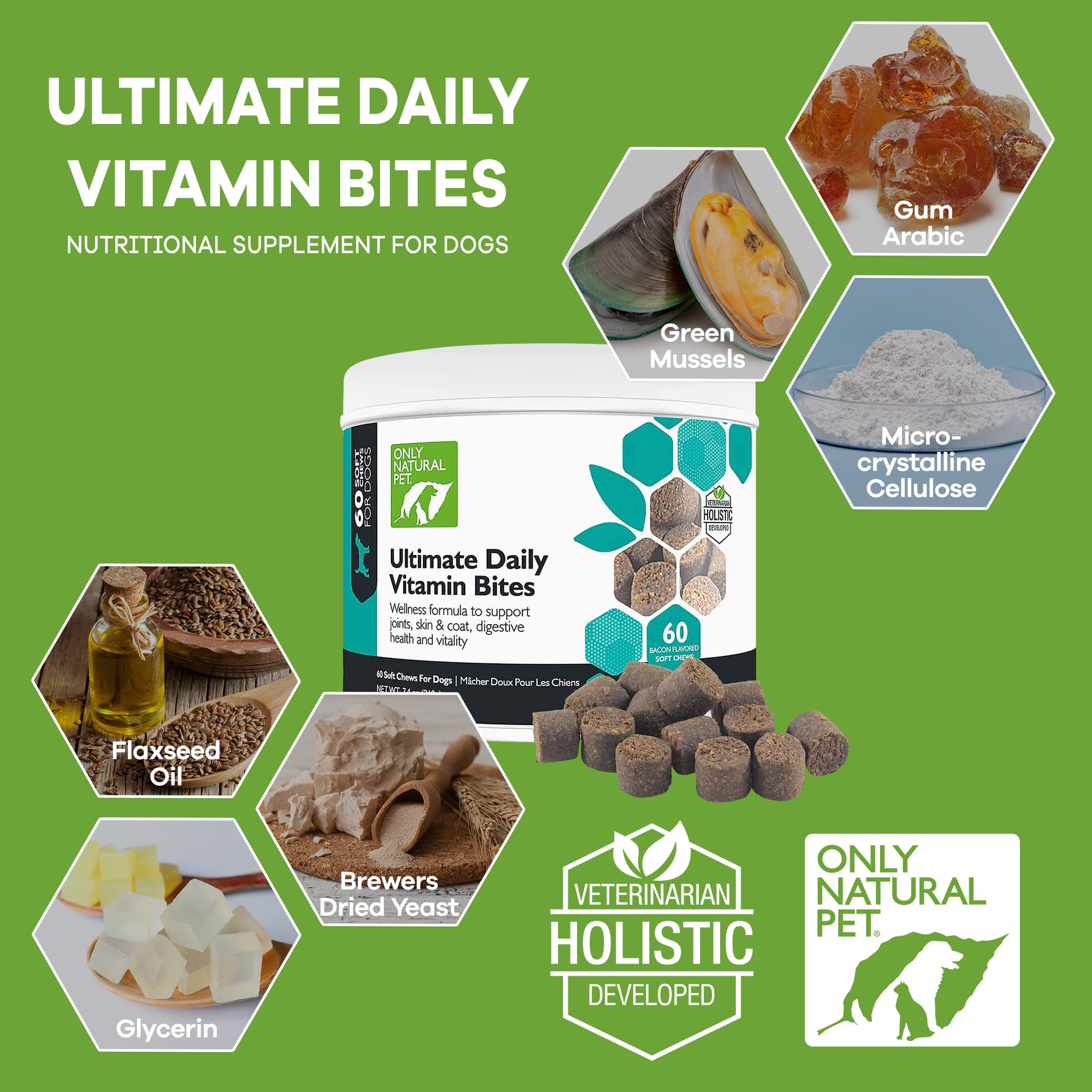 Only Natural Pet gomitas suaves para perros, fáciles de administrar
