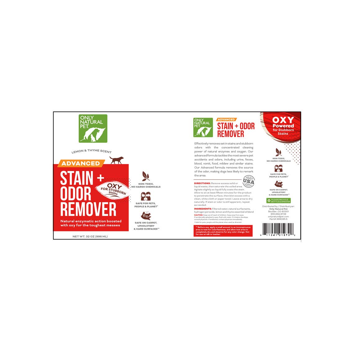 Producto hecho en Estados Unidos con ingredientes naturales para uso responsable.