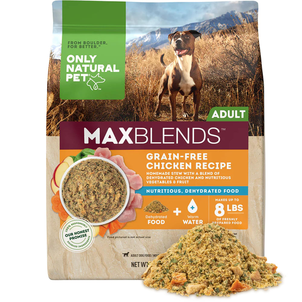 Only Natural Pet MaxBlends deshidratado de pollo sin granos, alimento para perros activo